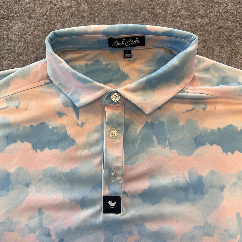 Bad Birdie Men’s Cotton Candy Golf Polo Size L